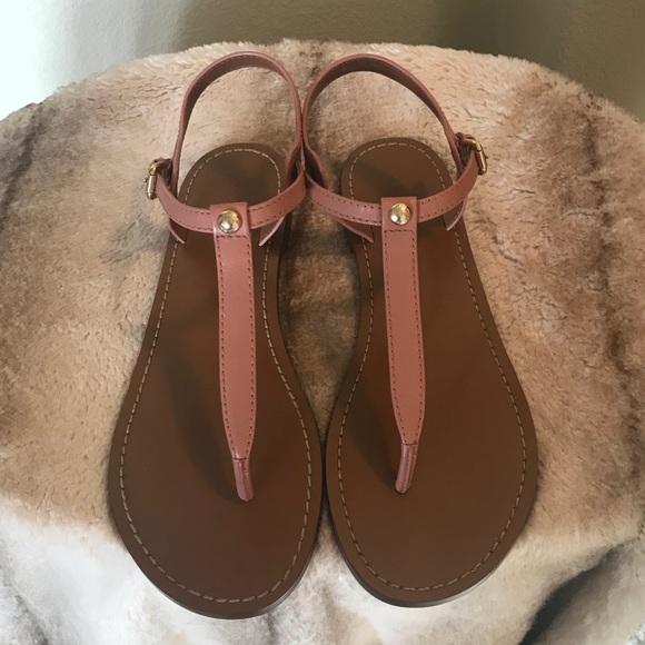 Coach Shoes - NEW COACH LEATHER T STRAPPED SANDALS